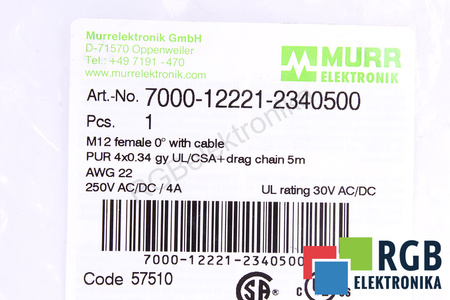 CÂBLE 7000-12221-2340500 MURR ELEKTRONIK 5M