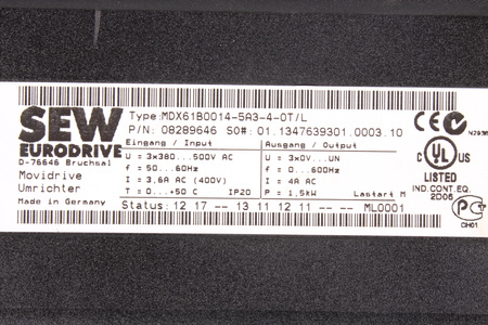 MDX61B0014-5A3-4-0T/L SEW EURODRIVE MOVIDRIVE