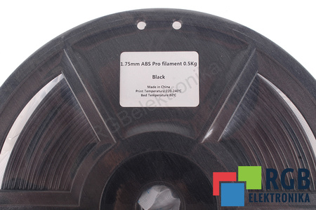 1,75MM ABS PRO FILAMENT 0.5KG BLACK FLASHFORGE DIMENSION EXTÉRIEURE DE LA BOBINE 180MM, DIMENSION INTÉRIEURE DE LA BOBINE 50MM, LARGEUR DE LA BOBINE 45MM