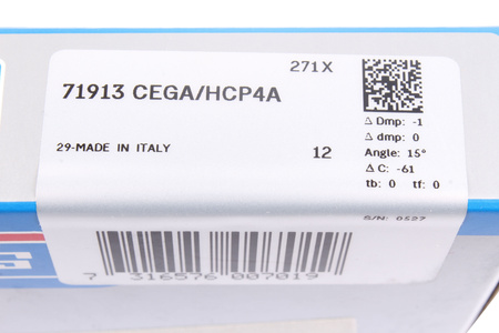71913 CEGA/HCP4A SKF 65X90X13MM ROULEMENT A BILLES A CONTACT OBLIQUE
