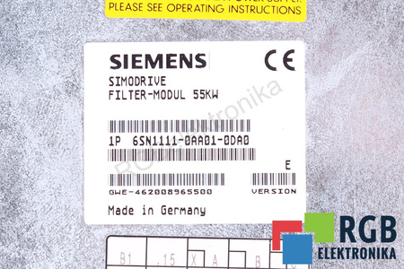 6SN1111-0AA01-0DA0 SIEMENS SIMODRIVE 611 55KW FILTRE D’INDUCTANCE