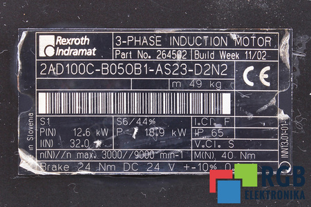 2AD100C-B050B1-AS23-D2N2 REXROTH INDRAMAT PALIER AVANT