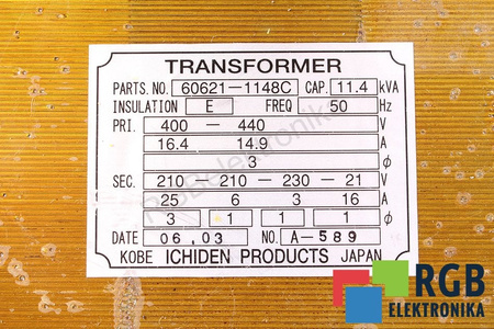 60621-1148C ICHIDEN 400-440V, 210-210-230-21V TRANSFORMATEUR