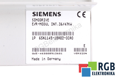 6SN1145-1BA02-0CA0 SIEMENS VERSION E E/R-MODUL INT.36/47KW SIMODRIVE 611