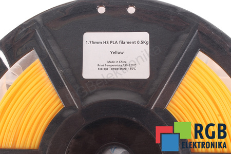 1,75MM HS PLA FILAMENT 0.5KG YELLOW FLASHFORGE DIMENSION EXTÉRIEURE DE LA BOBINE 180MM, DIMENSION INTÉRIEURE DE LA BOBINE 50MM, LARGEUR DE LA BOBINE 45MM