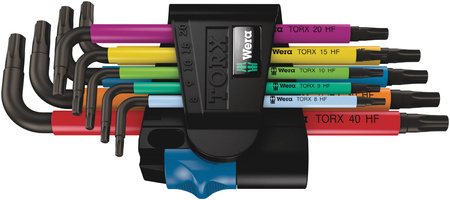 CLÉS MÂLES COUDÉES TORX HF AVEC FONCTION DE RETENUE, 9 PIECES 05024179001 WERA 967/9 TORX MULTICOLOUR HF 1