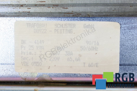 DK-4149 SCHUSTER 25KVA PRI 380V 38A SEC 220V 65.6A TRANSFORMATEUR