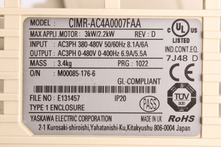 CIMR-AC4A0007FAA YASKAWA CVST21160 FPST21750 CVST31352 ISCT21009 CVST31365 ISCT31055 ISCT31054 PGCT31005 CVST31356 BOÎTIER