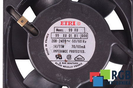 99XU0181000 ETRI 208-240V 70/60MA 14/11W VENTILATEUR