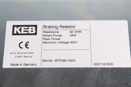 12F509D-4300 KEB 82OHM, 0.035KW RÉSISTANCE DE FREINAGE
