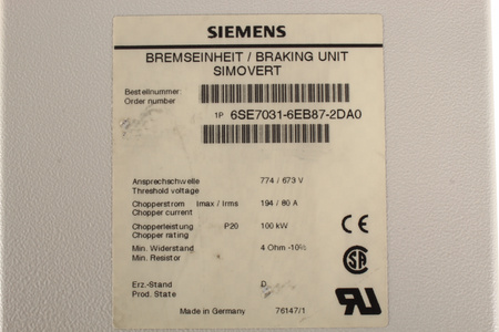 6SE7031-6EB87-2DA0 SIEMENS SIMOVERT MASTERDRIVES