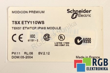 TSX ETY110WS SCHNEIDER ELECTRIC MODICON PREMIUM TSX57 ETWTCP.IPWS