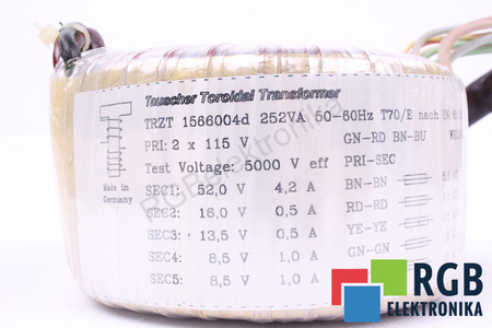 TRZT1566004D TAUCHER TRANSFORMATOREN 115V, 52/16/13.5/8.5V TRANSFORMATEUR