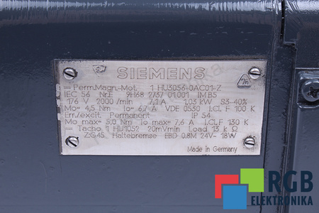 1HU3056-0AC01-Z Z:G45 SIEMENS DC SERVOMOTOR 1HU3