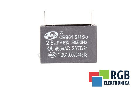CONDENSATEUR CBB61 SH SO SENJU 2.5UF, 450V