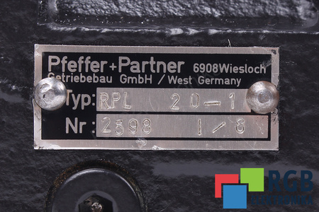 RPL20-1 PFEFFER&PARTNER I=6 RÉDUCTEUR