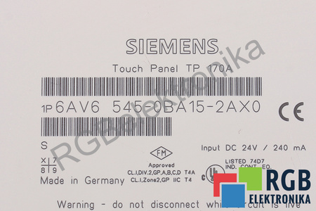 6AV6545-0BA15-2AX0 SIEMENS SIMATIC TOUCH PANEL TP170A