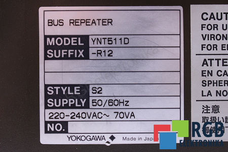 YNT511D YOKOGAWA STYLE S2 BUS REPEATER RACK