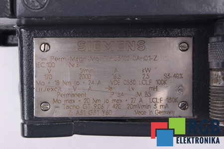 1HU3102-0AH01-Z Z:A31 G31 Y60 SIEMENS DC SERVOMOTOR 1HU3