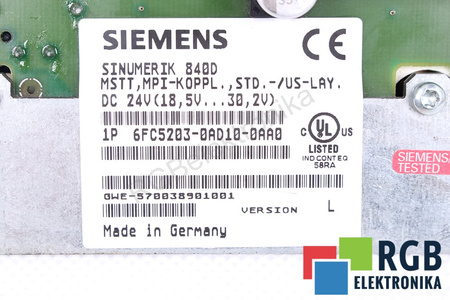 6FC5203-0AD10-0AA0 SIEMENS SINUMERIK FM NC/810D/810DE/840D/840DE VERSION L CLAVIER