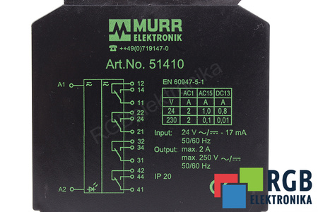 ART.NO. 51410 MURR ELEKTRONIK 250V 2A RELAIS