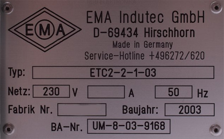 ETC2-2-1-03 EMA INDUTEC GMBH UM-8-03-9168 RACK