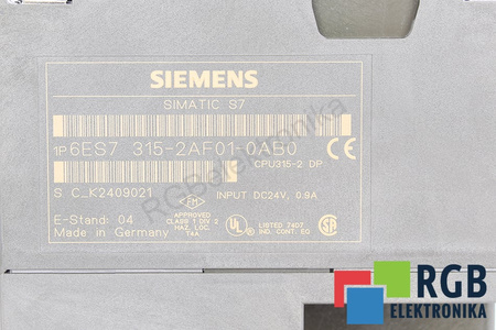 6ES7315-2AF01-0AB0 SIEMENS SIMATIC S7-300 CPU315-2DP