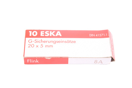 FUSIBLE CYLINDRIQUE TEMPORISÉ EN VERRE 520.026 ESKA ZKS-8A/250V 250V, 8A, 5X20MM, 10PCS
