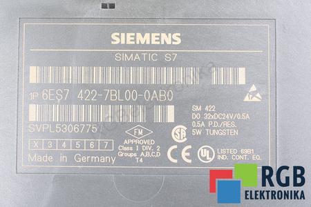 6ES7422-7BL00-0AB0 SIEMENS SIMATIC S7-400 SANS BARRETTE