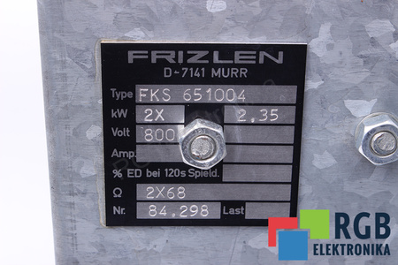 FKS651004 FRIZLEN 2X68 OHM 2X2.35KW 800V RÉSISTANCE DE FREINAGE