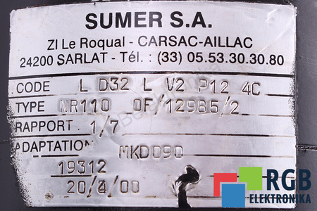 NR1100F129852 SUMER RÉDUCTEUR