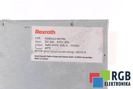 HDS03.2-W075N-HS12-01-FW BOSCH REXROTH R911190008 SANS CAPOT