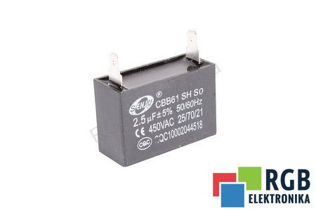 CONDENSATEUR CBB61 SH SO SENJU 2.5UF, 450V