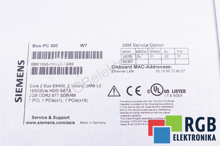 6BK1000-4SV00-0BX0 SIEMENS BOX PC 500