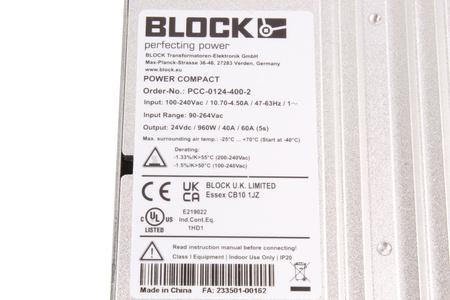 PCC-0124-400-2 BLOCK ALIMENTATION A DÉCOUPAGE (SMPS)