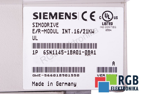 6SN1145-1BA01-0BA1 SIEMENS SIMODRIVE 611 VERSION A E/R MODUL INT.
