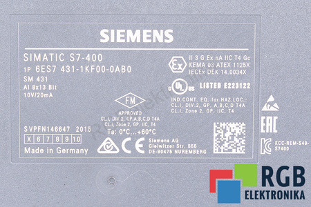 6ES7431-1KF00-0AB0 SIEMENS SIMATIC S7-400
