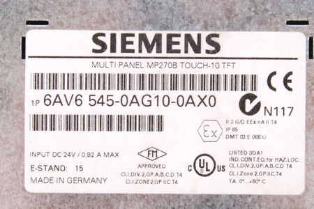 6AV6545-0AG10-0AX0 SIEMENS SIMATIC TOUCH MULTI PANEL MP270B