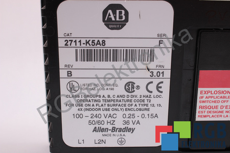 2711-K5A8 ALLEN BRADLEY SER.F REV.B FRN 3.01 PANEL VIEW550