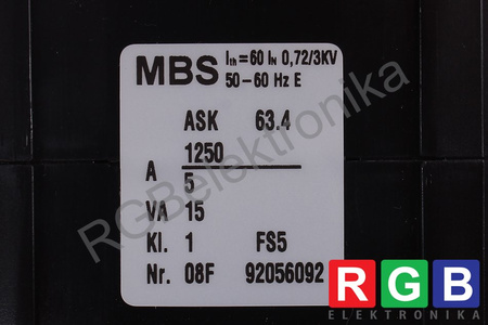 ASK63.4 MBS ITH60 IN0.72/3KV 50-60HZ TRANSFORMATEUR DE COURANT
