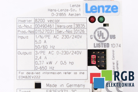 E82EV371_2C LENZE INVERTER 8200 VECTOR 00490461