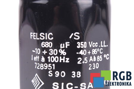 CONDENSATEUR 680UF 350V SIC-SAFCO 728951 FELSIC