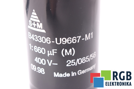 CONDENSATEUR B43306-U9667-M1 S+M 25/085/56 660UF, 400VDC