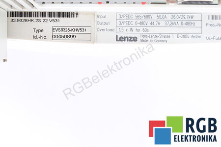 EVS9328-KHV531 LENZE ID.-NO. 00450899 00-103-118 KUKA