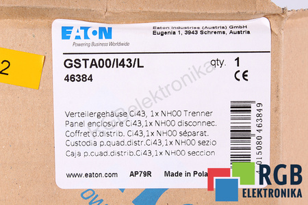 GSTA00/I43/L EATON IDT IP65 BOÎTIER DE FUSIBLE