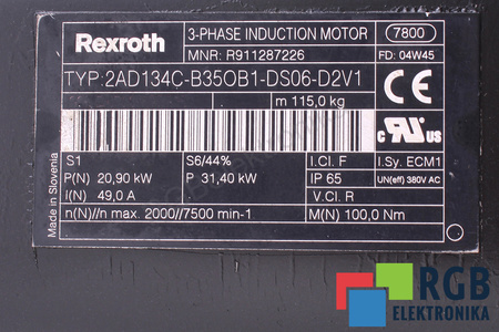 2AD134C-B35OB1-DS06-D2V1 REXROTH STATOR