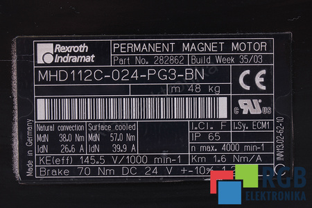 MHD112C-024-PG3-BN REXROTH INDRAMAT PALIER AVANT