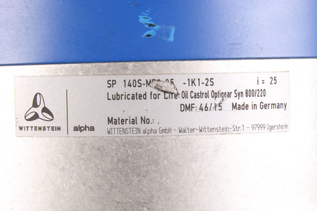 SP140S-MF2-25-1K1-2S WITTENSTEIN ALPHA GMBH I=25 25I RÉDUCTEUR