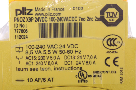 PNOZ X9P 24DC 24-240VACDC 7NO 2NC 2SO PILZ 777606 RELAIS DE SÉCURITÉ