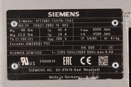 1FT7087-7SH70-1CA1 SIEMENS SIMOTICS S 1FT7